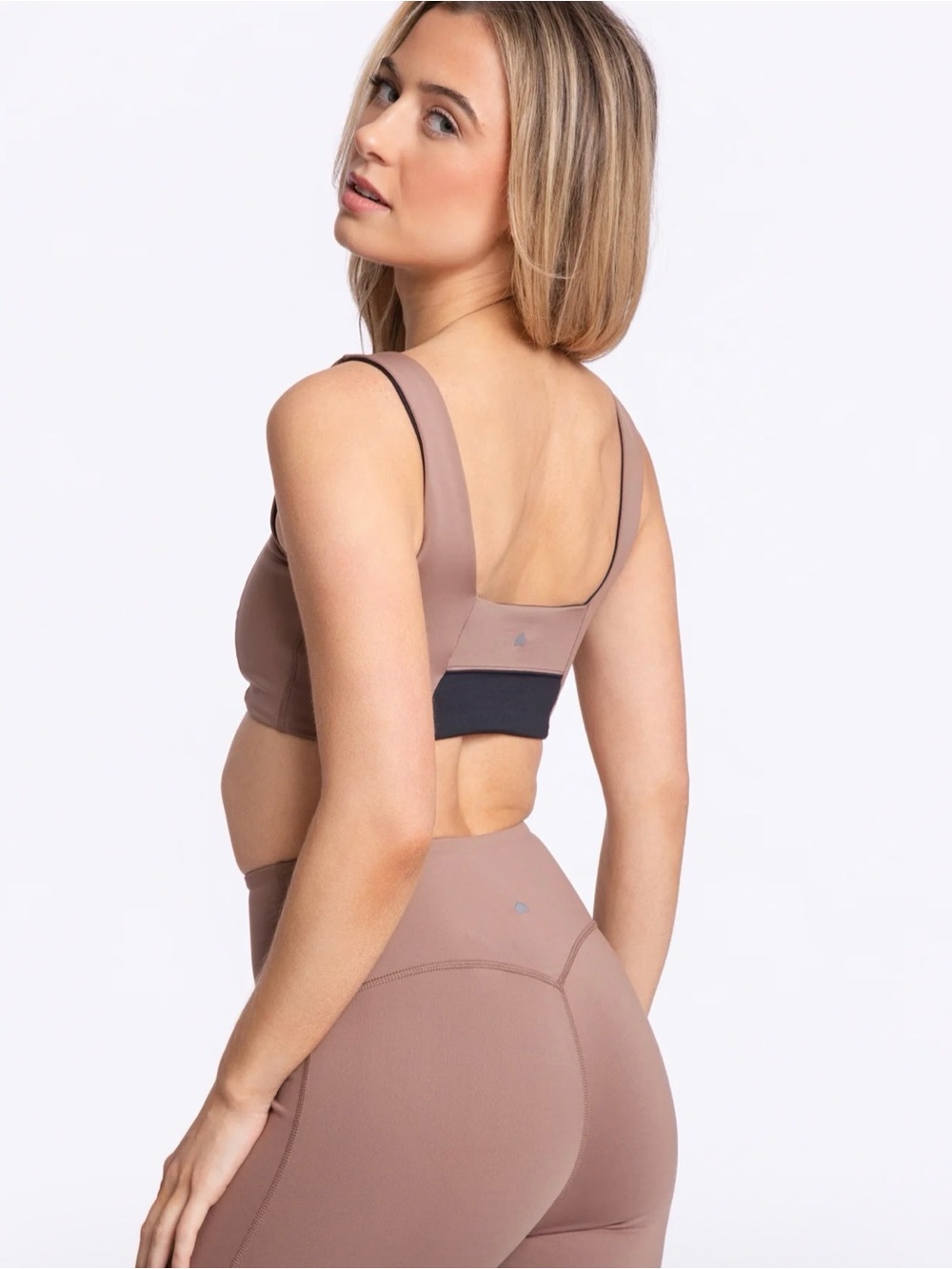 Booty by Brabants FORMFIT SQUARE NECK BRALETTE TWO TONE BLACK & MOCHA - Picture 2 of 3
